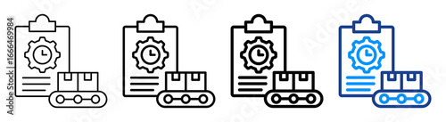 Production Planning Icon Different Style Outline Collection Set