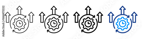 Process Improvement Icon Different Style Outline Collection Set