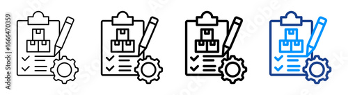 Production Report Icon Different Style Outline Collection Set