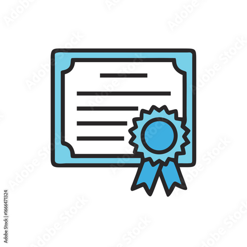 Certificate with ribbon and blank space for text in educational theme  