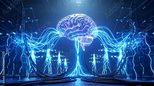 Futuristic Brain Connected to Power Grid: Exploring Artificial Intelligence and Energy