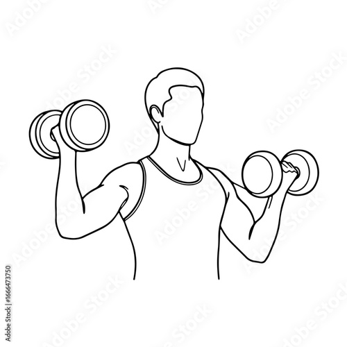 Man Lifting Dumbbells