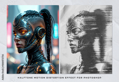 Halftone Motion Distortion Effect for Photoshop