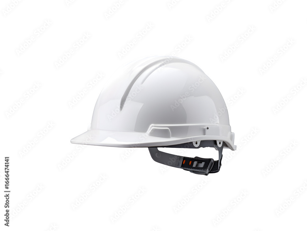 Fototapeta premium A white construction helmet designed for safety in construction environments