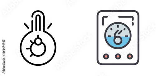 Thermostat Temperature Control Climate Home Heating Cooling Device Icon