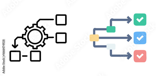 Workflow Icon Design for Process Management and Productivity