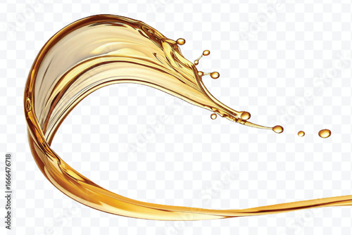 realistic 3d falling smooth liquid oil splash in different style  isolated on transparent background