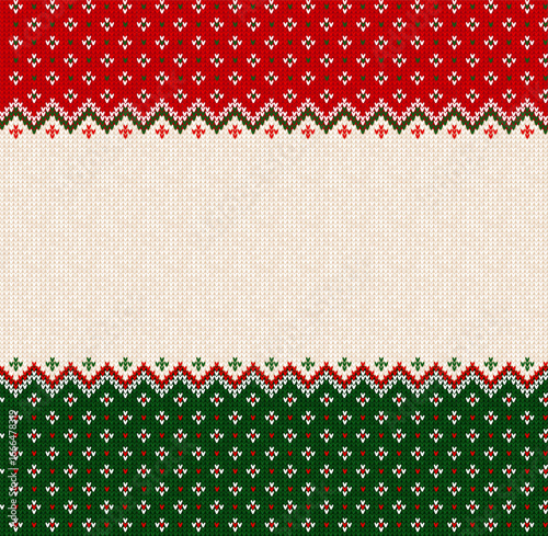 Cozy Knitted Christmas Border with Snowflakes