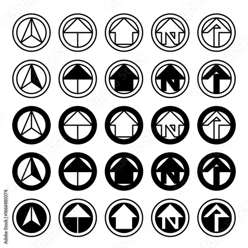 Waypoint icon black isolated symbol futuristic