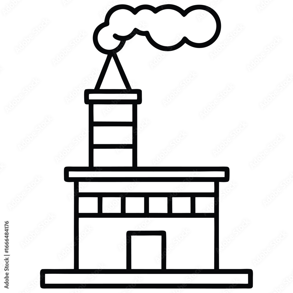 Obraz premium Chimney with Smoke icon vector
