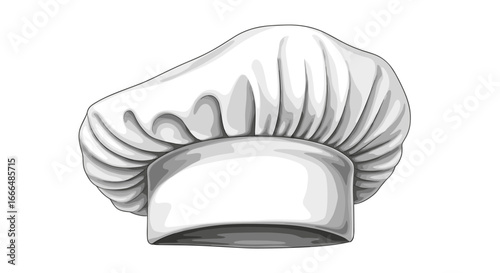 A classic chef's hat, ready for culinary adventures. A clean and crisp, this image captures the essence of professional cooking