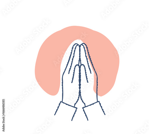 合掌して祈る手