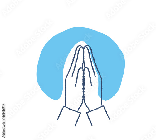 合掌して祈る手