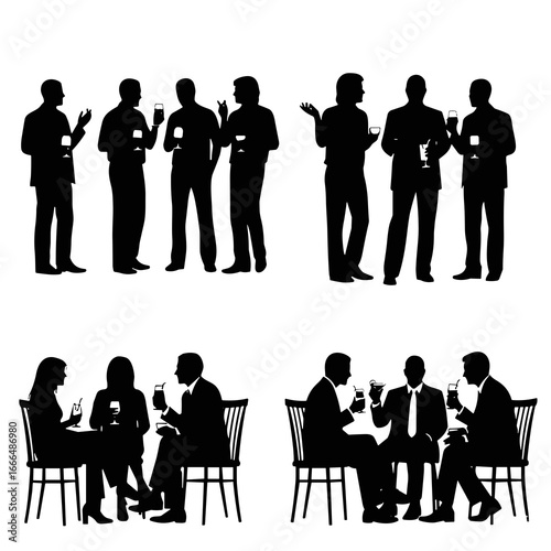 Business people socializing and networking at corporate event  