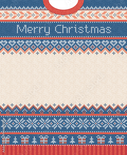 Merry Christmas Knitted Sweater Design Cozy Holiday Pattern