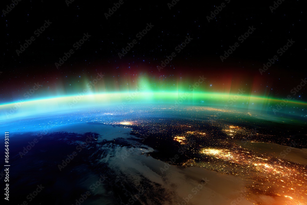 Fototapeta premium a gradient background with an earth view from space