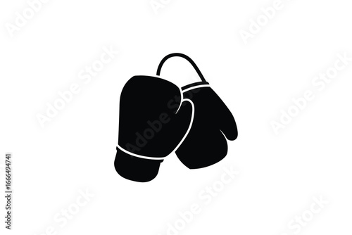 A pair of black oven mitts on a white background for kitchen use silhouette