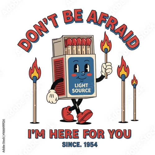 Uplifting Sparks: Animated matchbox with message of empowerment. Inspiring retro vibes and vintage illustration with optimistic tone. 