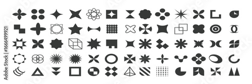 set of abstract retro geometric shapes geometric shapes