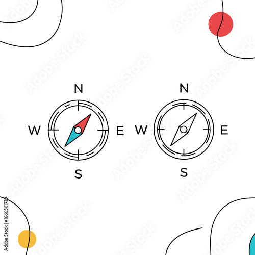 Exploring directional navigation with compass rose illustrations and cardinal points