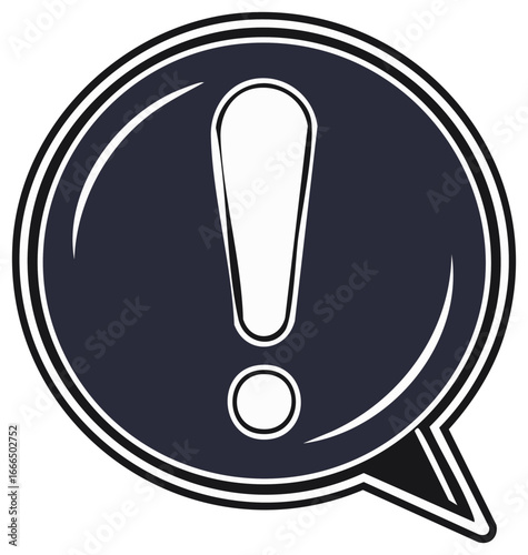 Exclamation Mark in Speech Bubble Represents an Urgent Warning Sign Icon Design