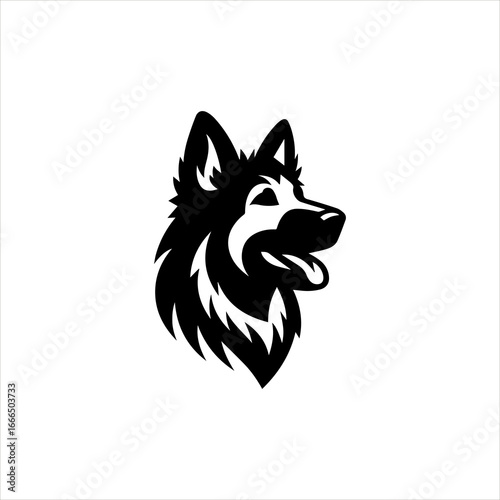 “German Shepherd Dog Vector Logo Illustration Strong, Loyal and Smart Pet Silhouette Design”
