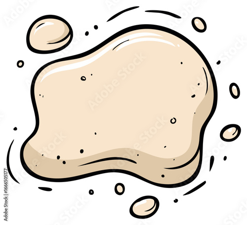 Hand Drawn Vector Illustration of Raw Dough for Baking Bread or Pizza