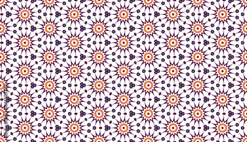 Fiesta Patterns Vibrant Mandala geometric seamless pattern