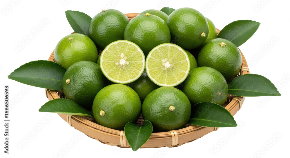 Obraz premium Isolated Limes in Basket