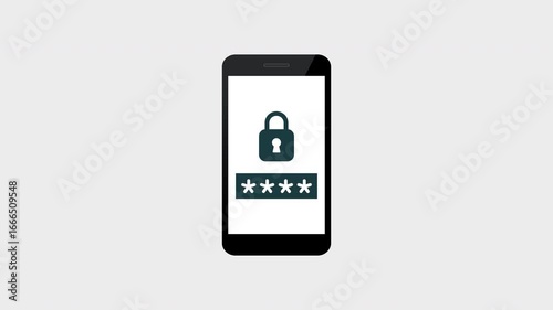 Mobile Password Security Animation in 4K