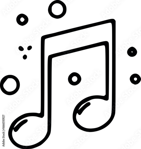 A black web button with a 3D musical note icon and audio sound vector illustration for a music player