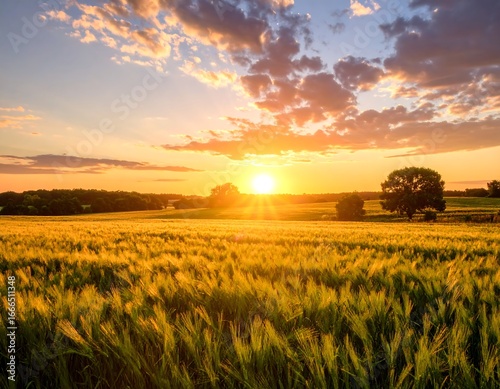 Golden sunset over a wheat field (1)