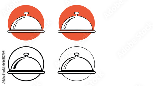 Multiple Icons of Food Serving Cloches food cloche
