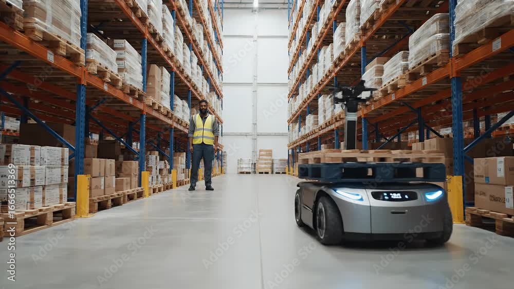 Automated Guided Vehicle in a Warehouse with Worker Supervision and ...