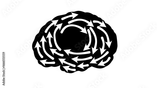 symbol of fear, black isolated silhouette