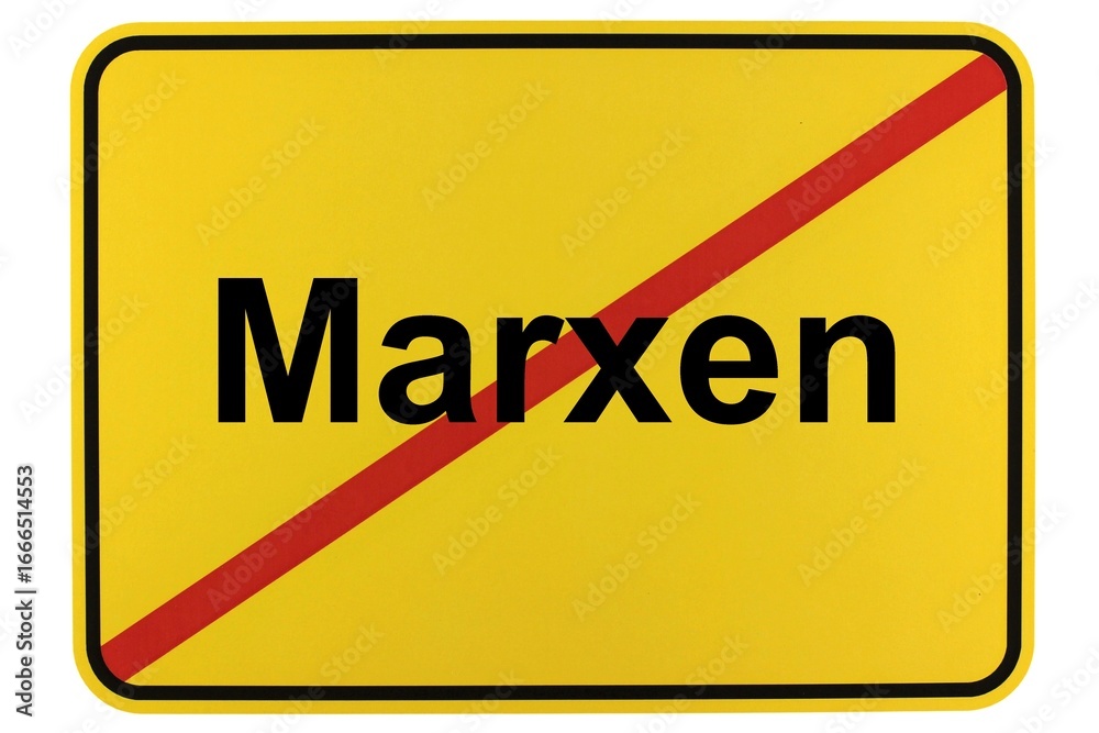 Naklejka premium Illustration eines Ortsschildes der Gemeinde Marxen in Niedersachsen 