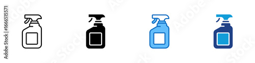 Cleaning Spray Multi Style Icon Vector Design - spray bottle used for disinfecting or cleaning surfaces