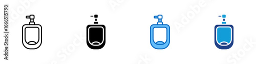 Urinal Multi Style Icon Vector Design - male urinal with a flush valve, typically found in public restrooms for sanitation