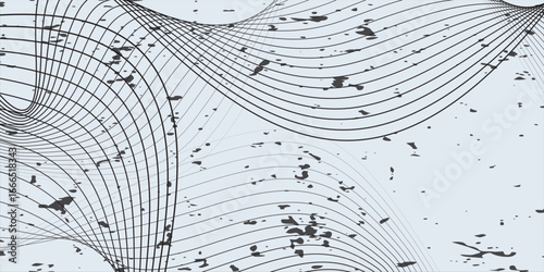 Abstract vector background with black wavy lines.