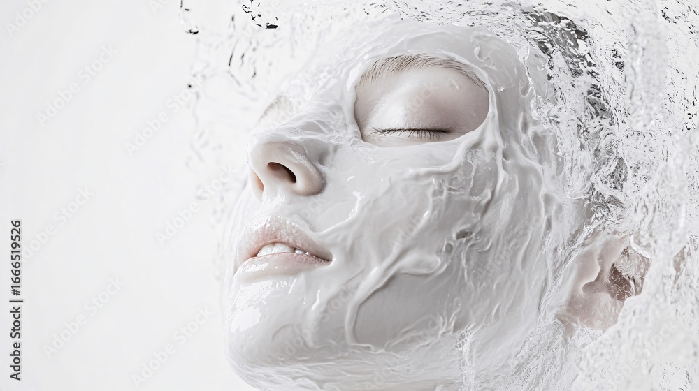 Naklejka premium Face Wash for Deep Cleansing and Skin Care - Isolated on White Background
