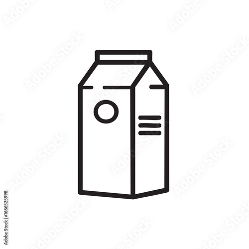 A line drawing of a closed milk carton.