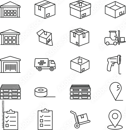 Shipping and delivery icons for logistics and e commerce businesses