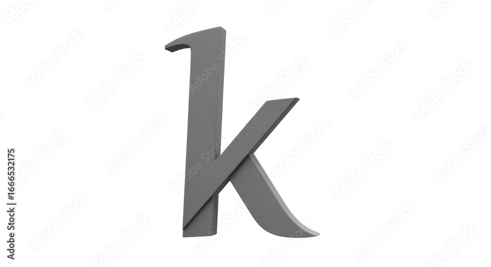 Fototapeta premium Isolated Letter K Grey
