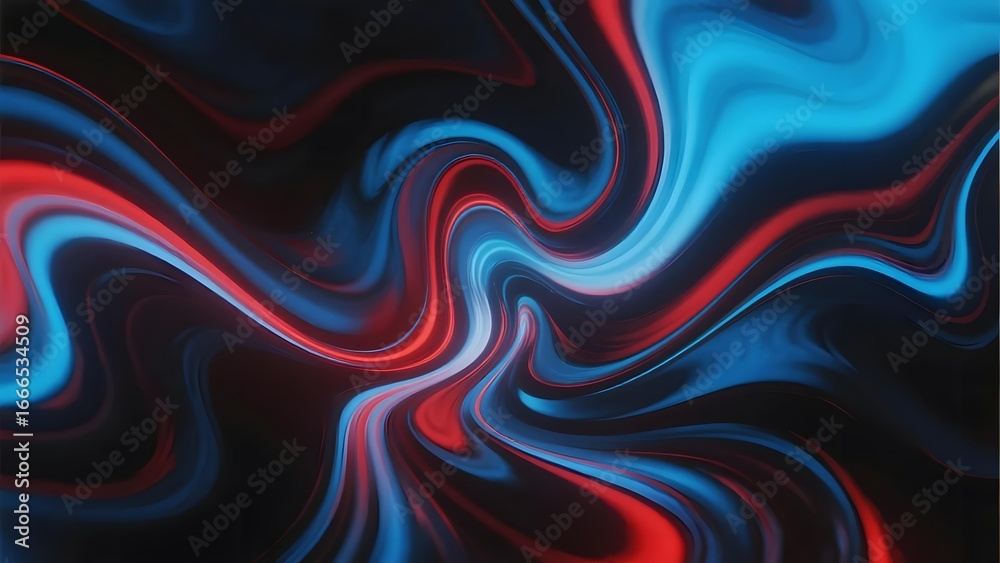 Fototapeta premium Abstract Swirls of Blue, Red, and Black