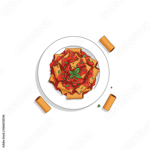 Rigatoni  Pasta icon logo flat vector design