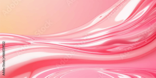 An abstract, soft pink and red wave of smooth silk and flowing water with a gentle curve