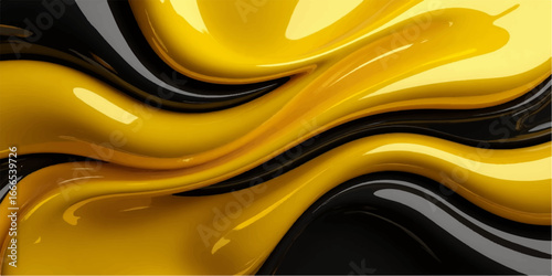 Golden silky lines flowing smoothly across a yellow and orange abstract background