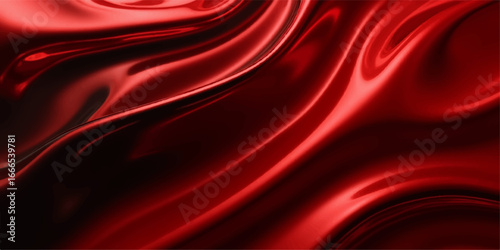 Red silk and satin fabric background with smooth flowing texture and luxurious design