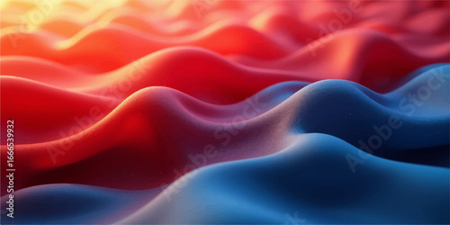 Red silk flowing background with smooth abstract curves and vibrant texture design