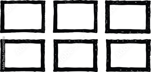 Wallpaper Mural Six empty blank white rectangles with black borders arranged in a grid, isolated on white background Torontodigital.ca